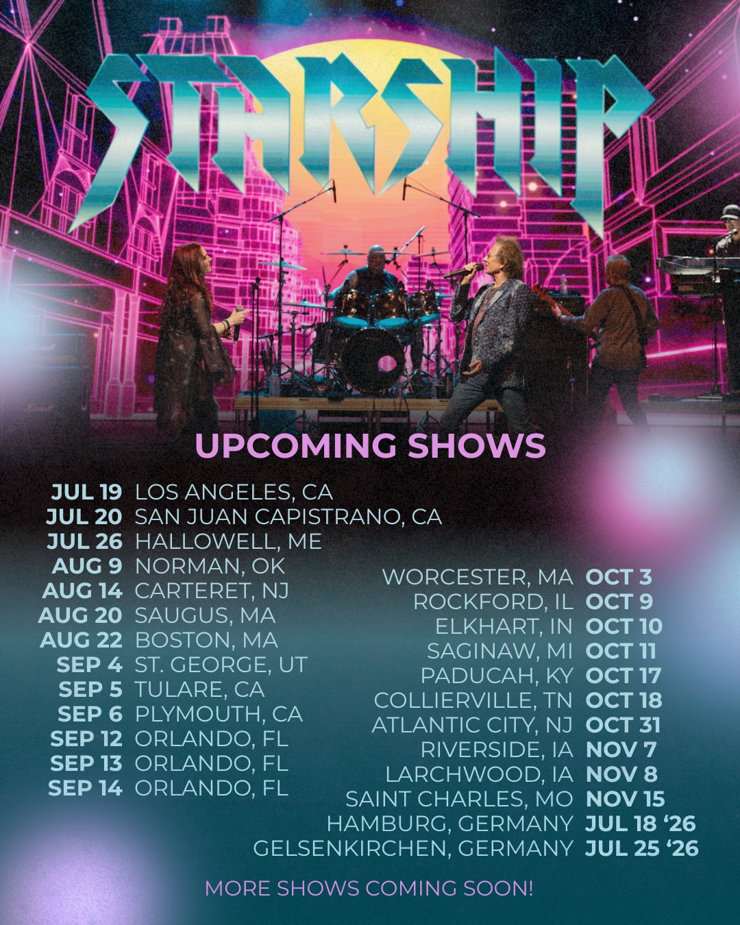 Mickey Thomas Starship featuring Mickey Thomas Tour Poster 2025